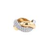 Half-articulated Poiray Tresse ring in white gold,  pink gold and diamonds - 00pp thumbnail
