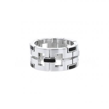 Sortija Cartier Le Baiser du Dragon en oro blanco y esmalte negro