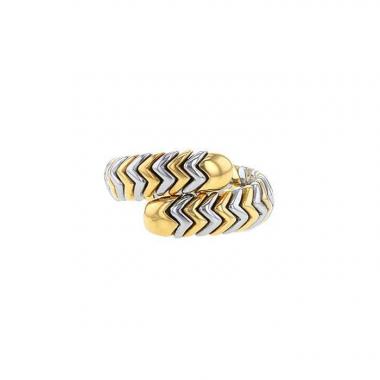 Anello Bulgari Spiga in oro giallo e acciaio