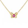 Van Cleef & Arpels necklace in yellow gold, ruby and diamonds - 00pp thumbnail