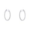 Vintage hoop earrings in 14k white gold and diamonds - 00pp thumbnail