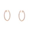 Vintage hoop earrings in 14 carats pink gold and diamonds and in diamonds - 00pp thumbnail