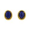 Tiffany & Co 1970's earrings in yellow gold and lapis-lazuli - 00pp thumbnail