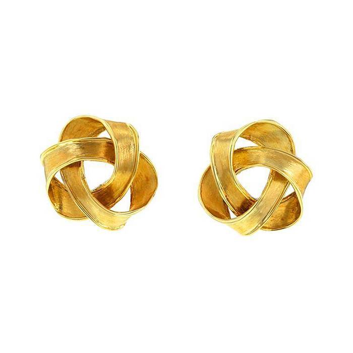 Pendientes con clip Vintage  de oro amarillo de 14 quilates
