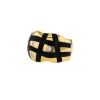 Vintage 1980's ring in yellow gold,  onyx and diamonds - 00pp thumbnail