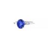 Vintage solitaire ring in white gold,  sapphire and diamonds - 00pp thumbnail