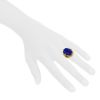 Vintage 1970's ring in yellow gold and lapis-lazuli - Detail D1 thumbnail