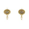 Vintage Poissarde earrings in 14 carats yellow gold and pearls - 00pp thumbnail