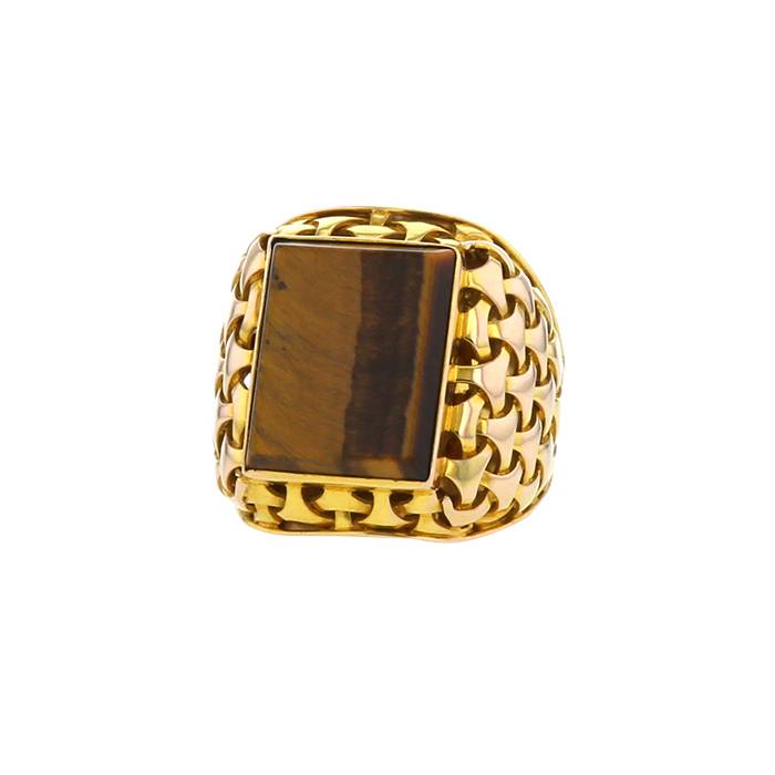 Anello con sigillo Vintage in oro giallo 14k