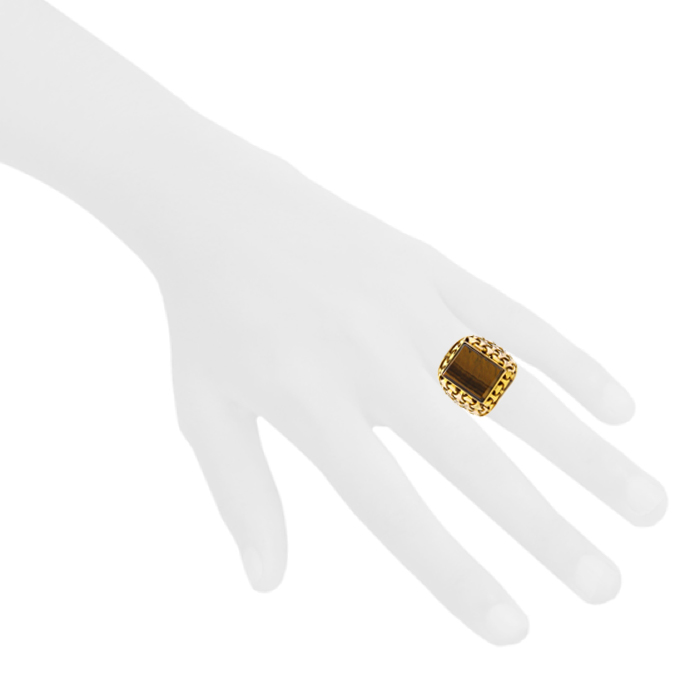 Anello con sigillo Vintage in oro giallo 14k - Detail D1