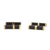 Gucci 1970's pair of cufflinks in yellow gold and wood - 00pp thumbnail