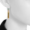 Paire de pendants d'oreilles époque fin XIXème siècle Vintage en or jaune 14 carats et turquoises - Detail D1 thumbnail