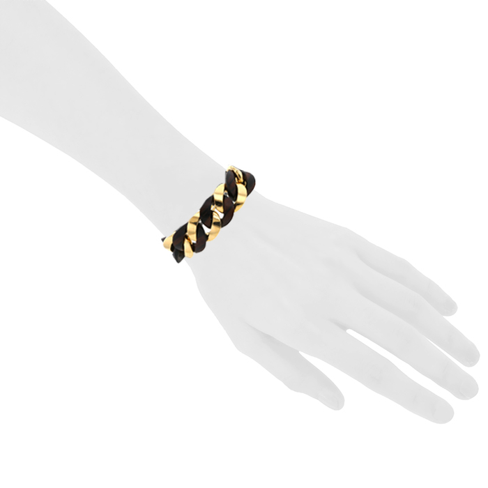 Bracelet époque années 70 Vintage en or jaune et ébène - Detail D1