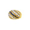 Vintage 1950's boule ring in yellow gold,  diamonds and sapphires - 00pp thumbnail