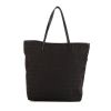 Fendi Zucchino shopping bag in black monogram canvas and black leather - 360 thumbnail