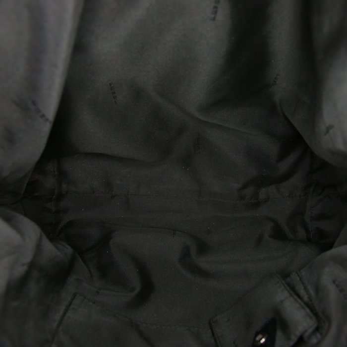 Shopping bag Fendi Zucchino in tela monogram nera e pelle nera - Detail D2