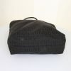 Shopping bag Fendi Zucchino in tela monogram nera e pelle nera - Detail D4 thumbnail