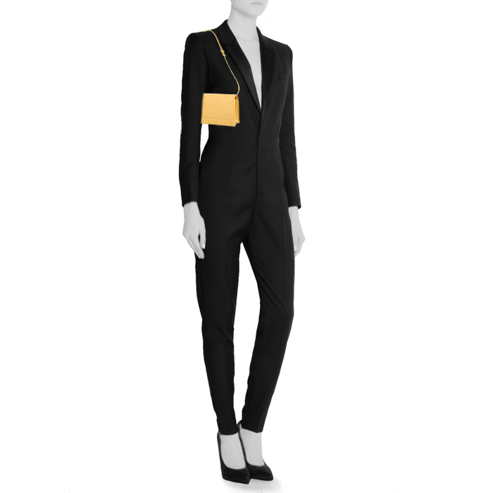 Bolsito de mano Louis Vuitton Honfleur en cuero Epi amarillo - Detail D1