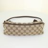 Gucci Abbey handbag/clutch in beige monogram canvas and brown leather - Detail D4 thumbnail