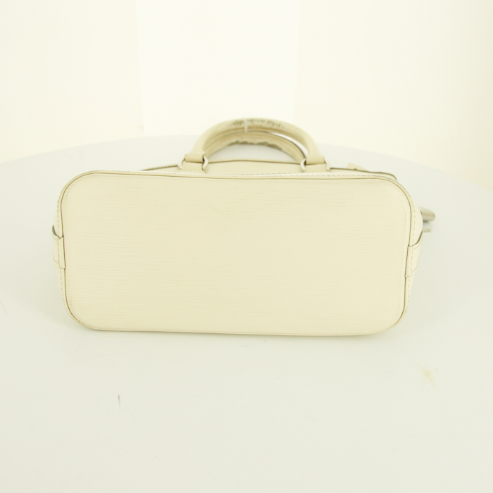 Borsa Louis Vuitton Lockit  in pelle Epi color crema e pelle lucida color crema - Detail D4
