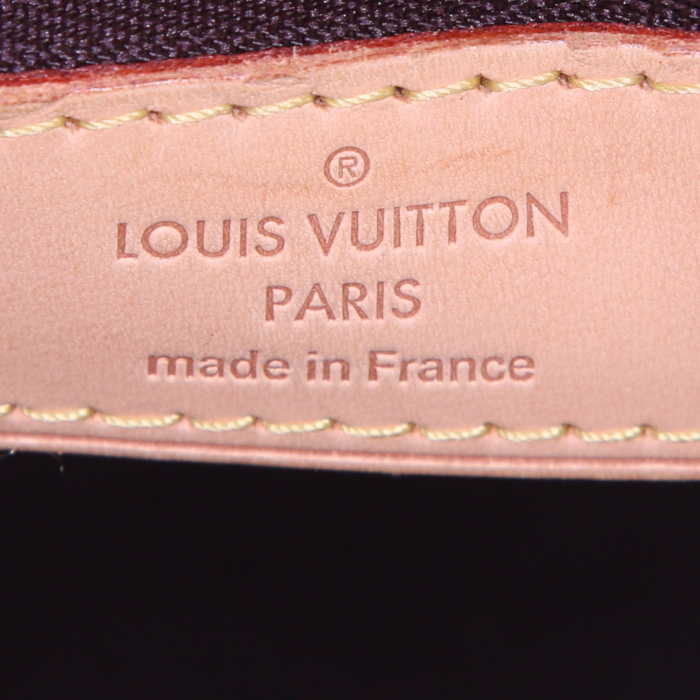 Bolso de mano Louis Vuitton Brea en charol color burdeos y cuero natural - Detail D4