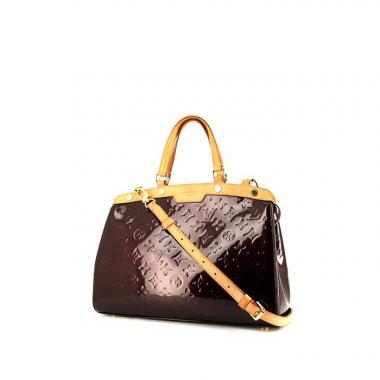 Borsa Louis Vuitton Brea in pelle verniciata bordeaux e pelle naturale
