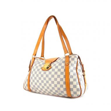 Sac à main Louis Vuitton Stresa en toile monogram azur et cuir naturel