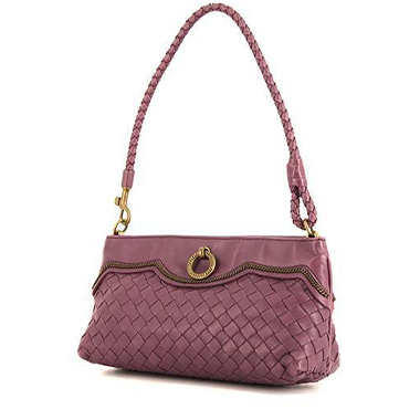 Borsa Bottega Veneta in pelle intrecciata viola