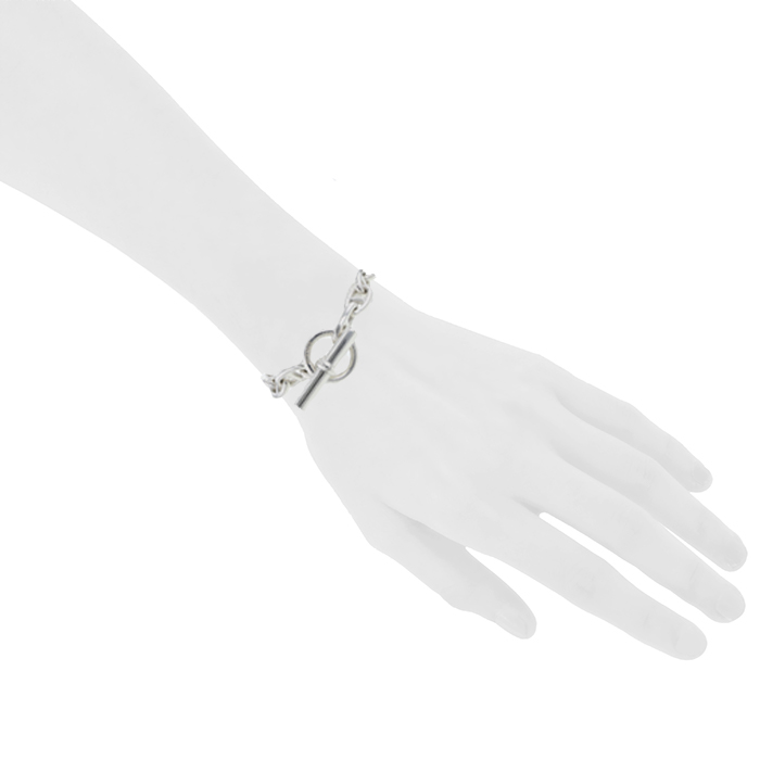 Brazalete Hermes Chaine d'Ancre modelo grande en plata - Detail D1