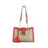 Gucci Padlock small model handbag in brown monogram canvas and red leather - 360 thumbnail