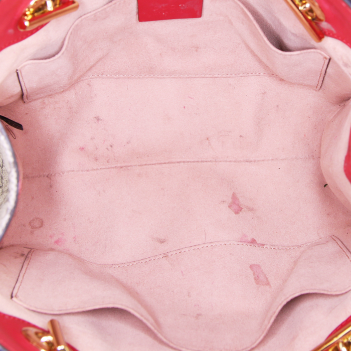 Borsa Gucci Padlock modello piccolo in tela monogram marrone e pelle rossa - Detail D2