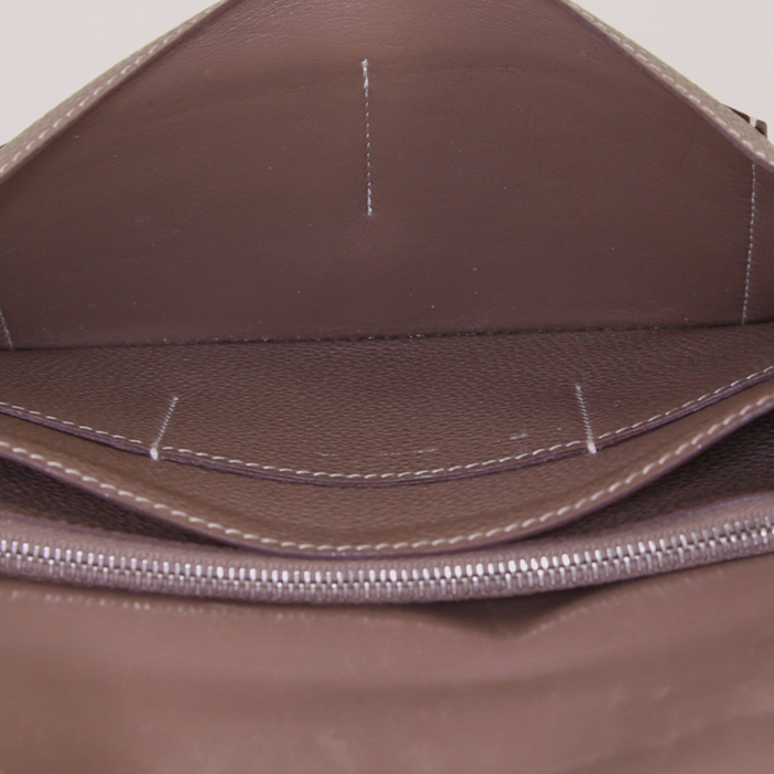 Portefeuille Hermes Dogon en cuir togo étoupe - Detail D2