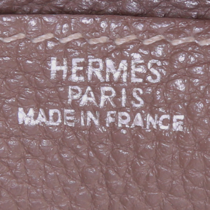 Portefeuille Hermes Dogon en cuir togo étoupe - Detail D3