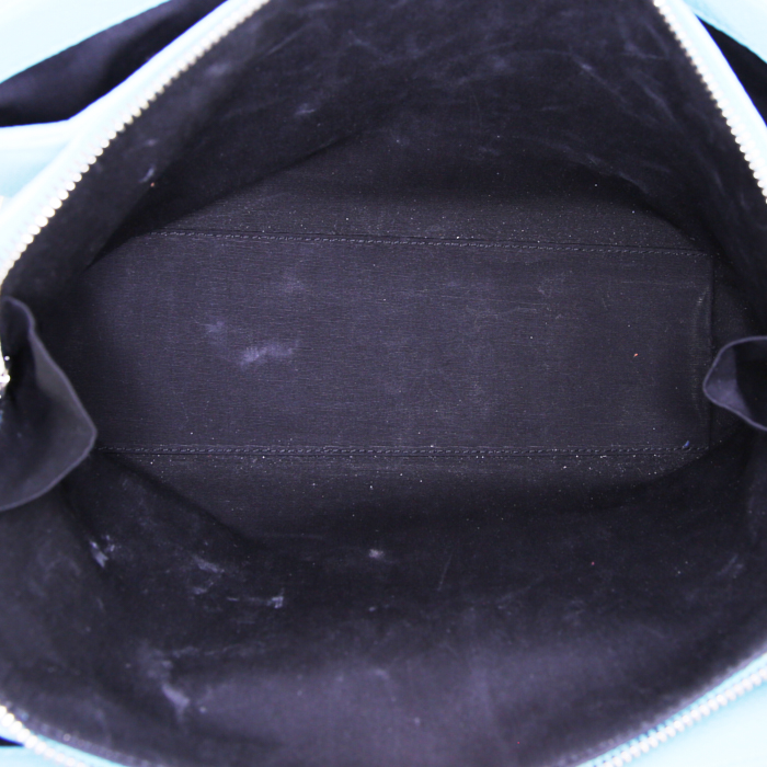 Borsa a tracolla Balenciaga Dix in pelle blu - Detail D2