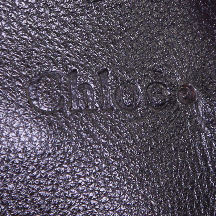 Sac porté épaule Chloé Elsie en cuir rose bougainvillier - Detail D4