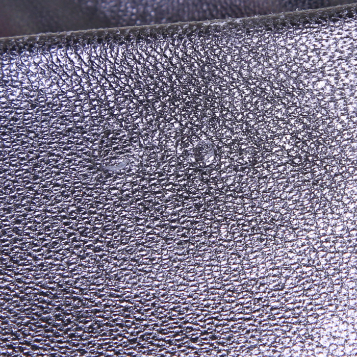 Chloé Elsie large model shoulder bag in black leather - Detail D4