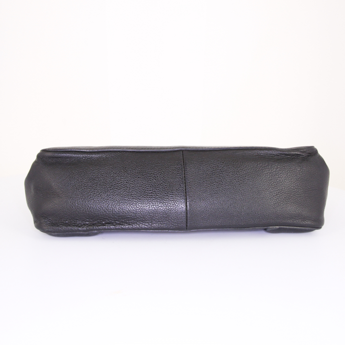 Chloé Elsie large model shoulder bag in black leather - Detail D5