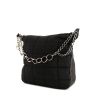 Chanel Choco bar handbag in canvas and black leather - 00pp thumbnail