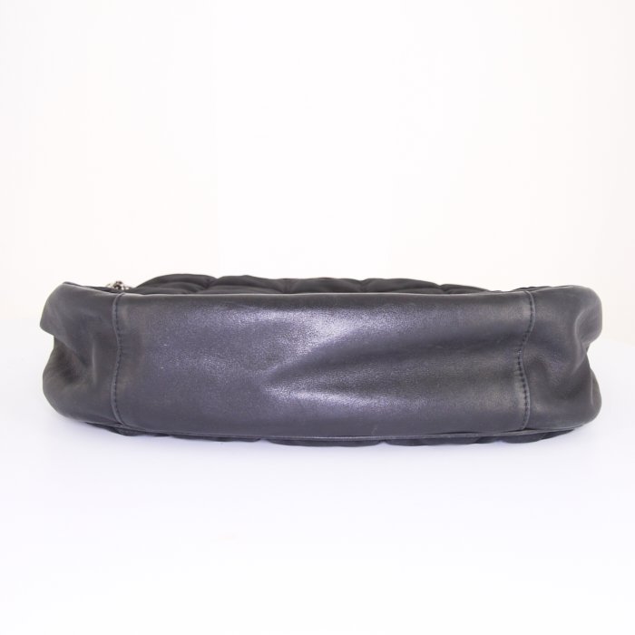 Borsa Chanel Choco bar in tela e pelle nera - Detail D4