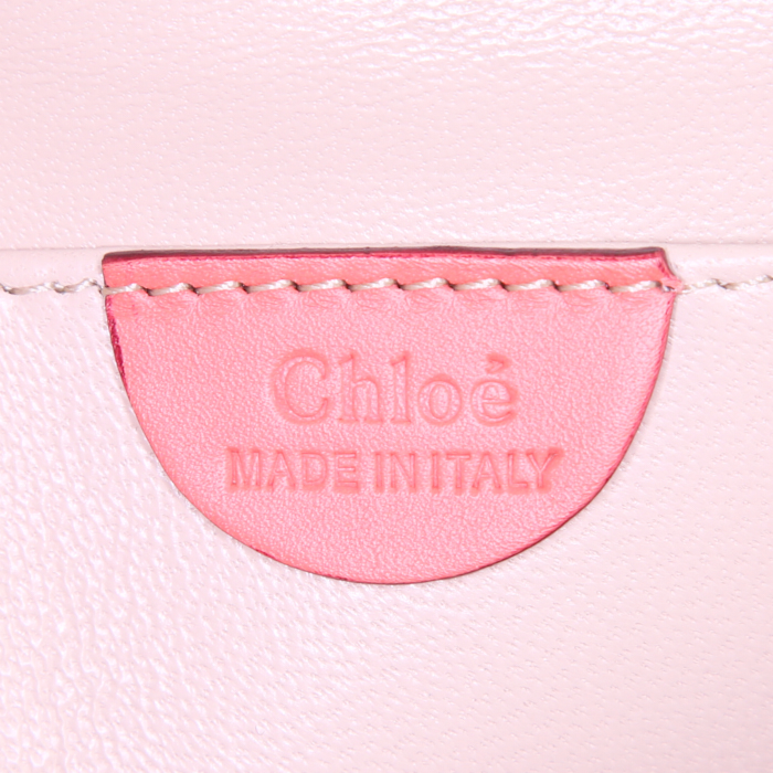 Borsa a tracolla Chloé Elsie in coccodrillo e pelle arancione - Detail D4