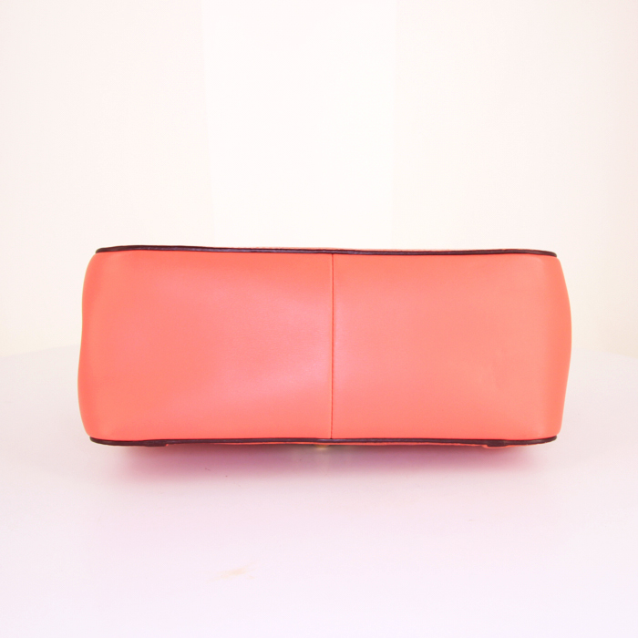 Borsa a tracolla Chloé Elsie in coccodrillo e pelle arancione - Detail D5