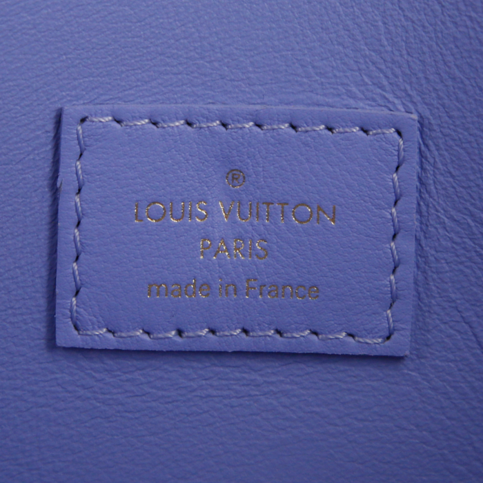 Louis Vuitton Metis Edition Limitée Jeff Koons shoulder bag in green and mauve leather - Detail D4