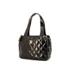 Chanel Vintage handbag in black patent quilted leather - 00pp thumbnail