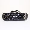 Chanel Vintage handbag in black patent quilted leather - Detail D4 thumbnail