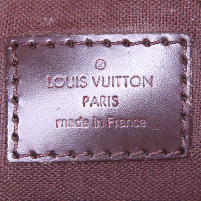 Sac bandoulière Louis Vuitton Brooklyn en toile damier enduite ébène et toile marron - Detail D3