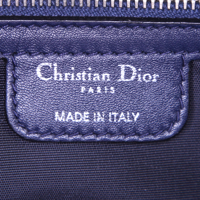 Dior New Look handbag in navy blue leather cannage - Detail D3
