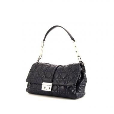 Dior New Look handbag in navy blue leather cannage