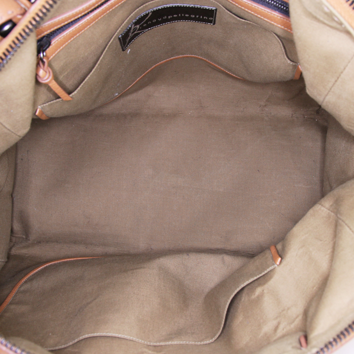 Borsa Renaud Pellegrino in pelle martellata marrone - Detail D2