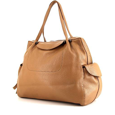 Bolso de mano Renaud Pellegrino en cuero granulado marrón