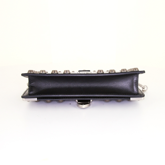 Prada Cahier shoulder bag in black leather - Detail D4